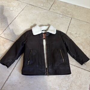 Children's Dark Brown Jacket with White Collar
